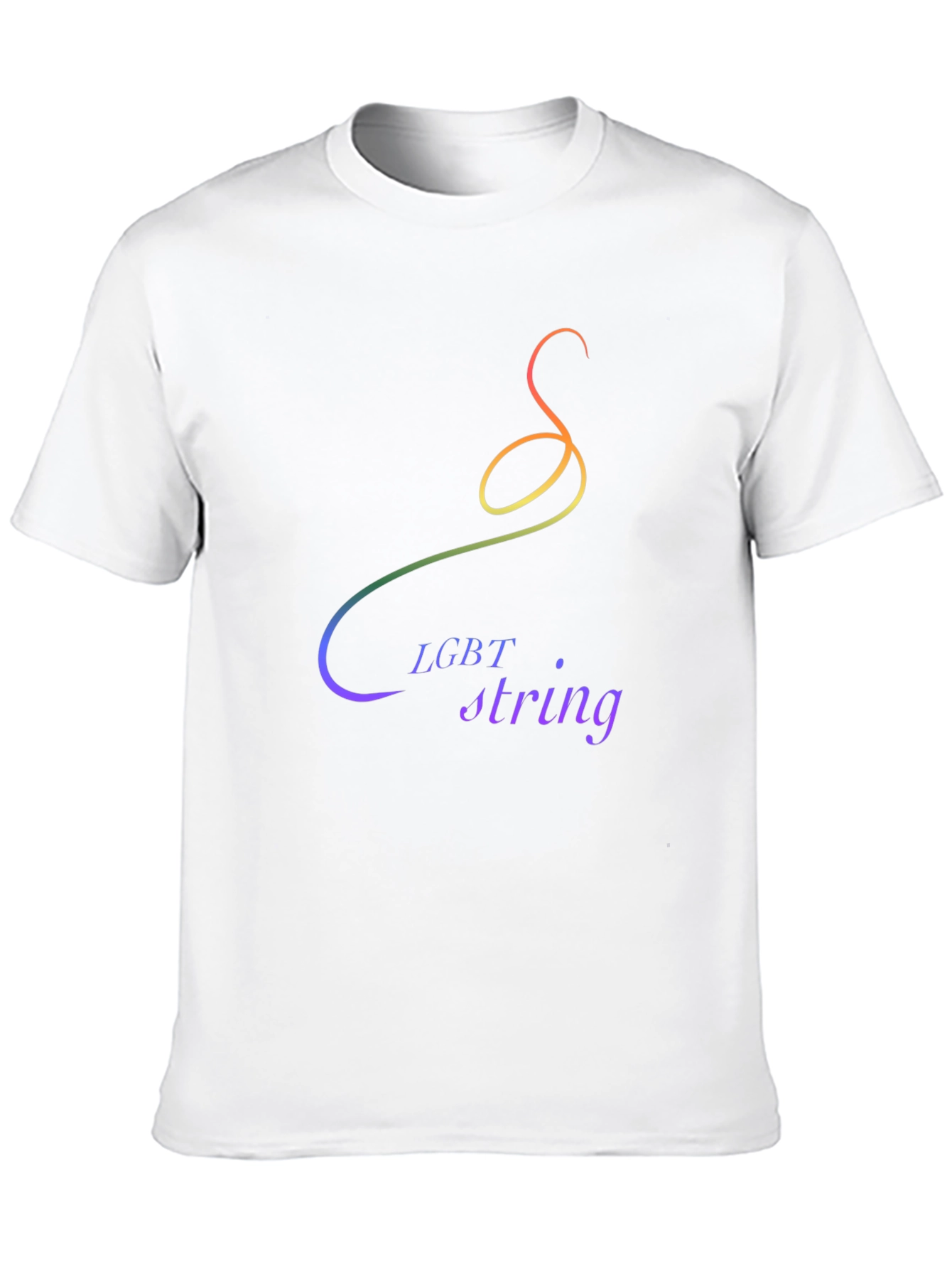 LGBT String Graphic Tee - Pride Rainbow Design