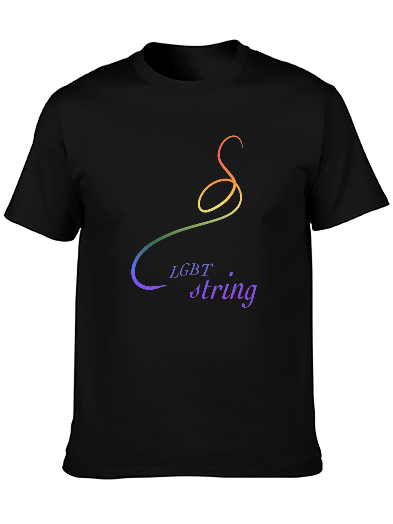 LGBT String Graphic Tee - Pride Rainbow Design