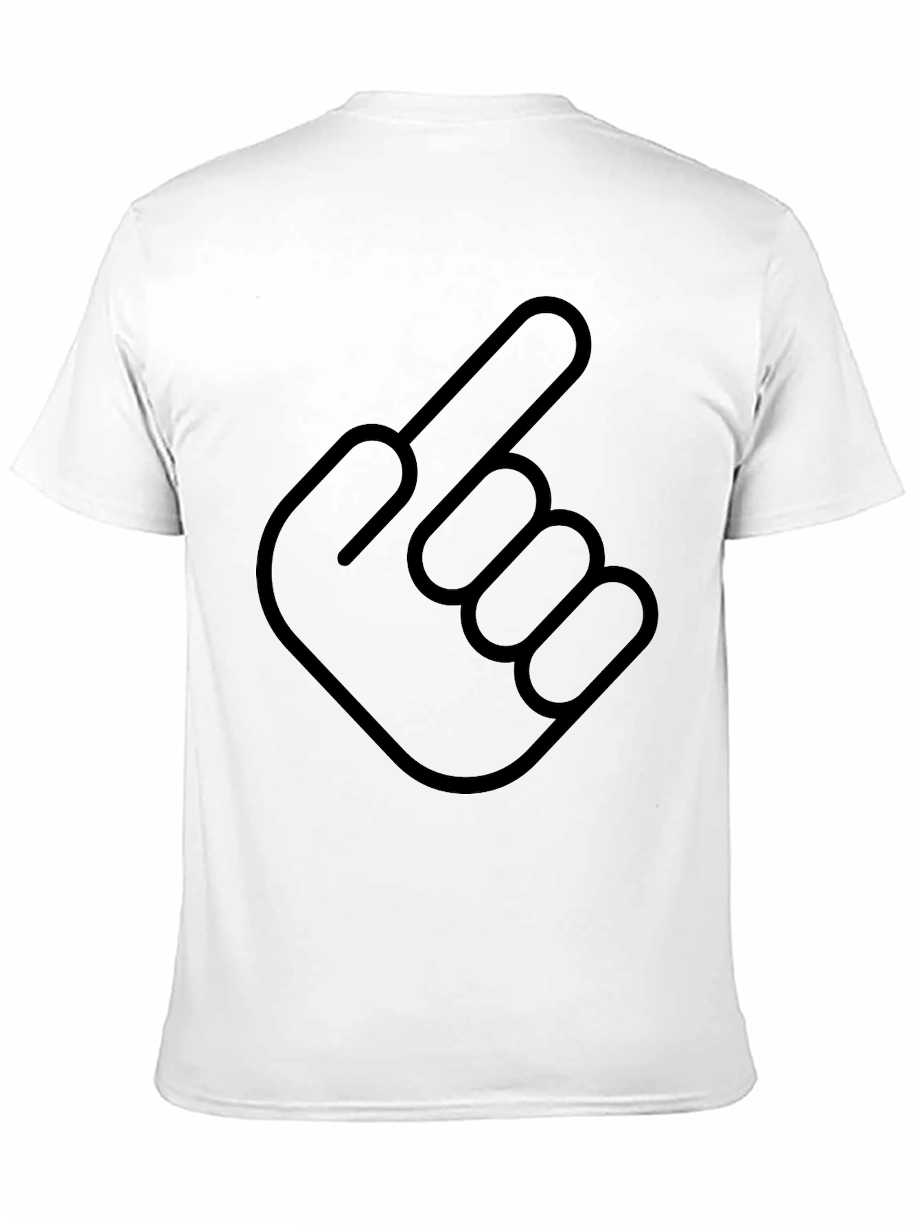 Pointing Finger Graphic Tee - Black Cotton Blend