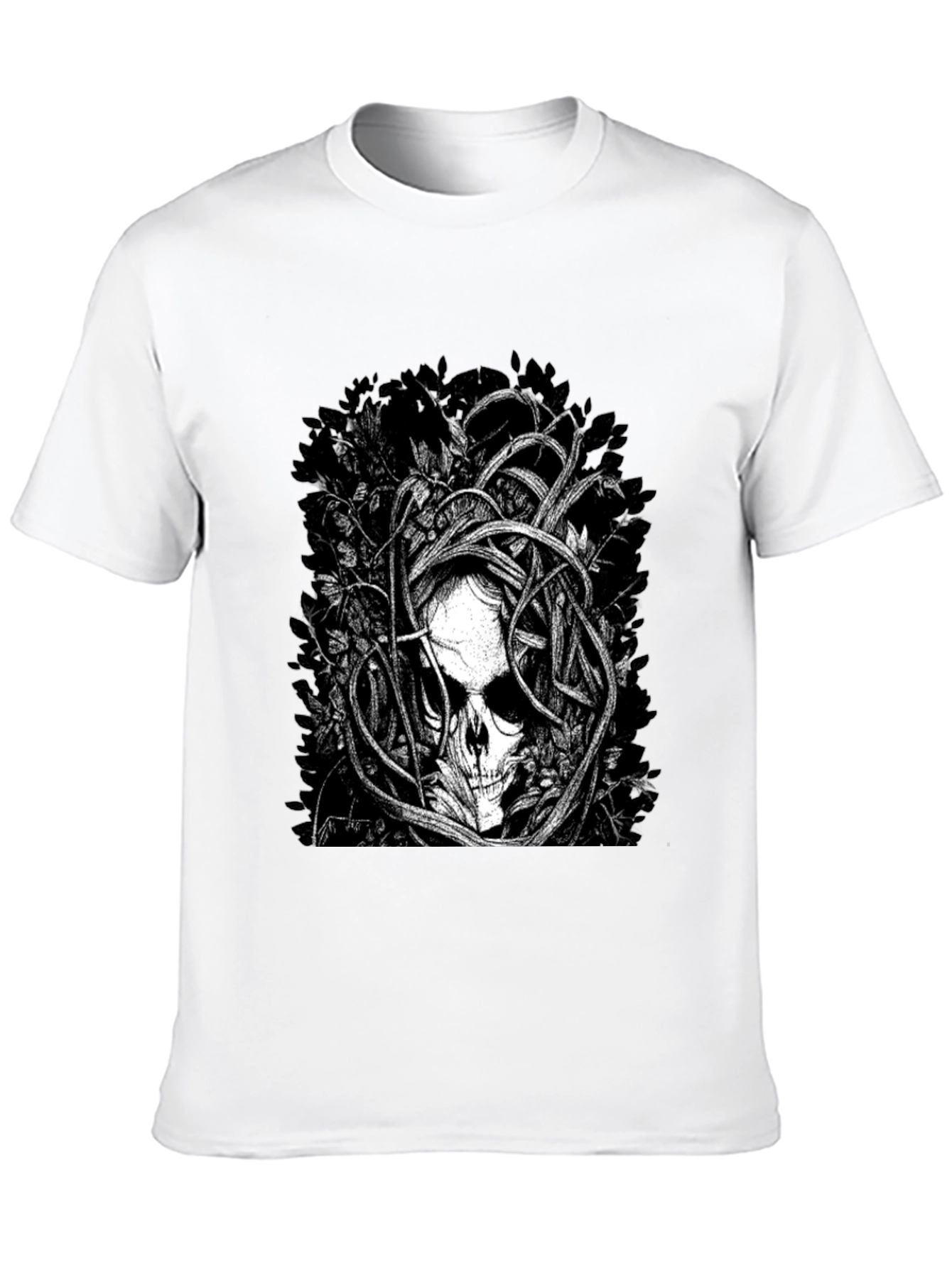 Skull & Vines Graphic Tee - Black