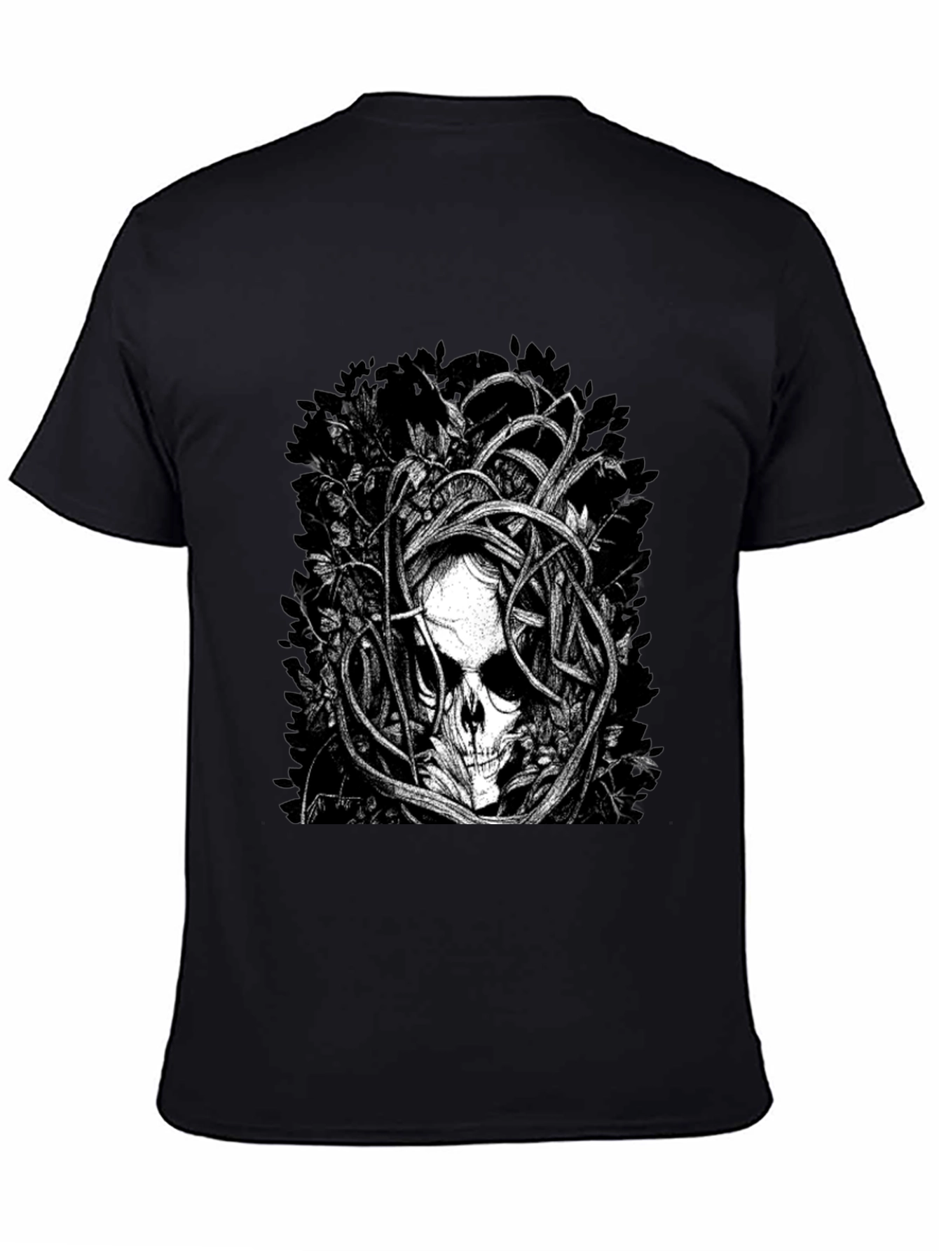 Skull & Vines Graphic Tee - Black
