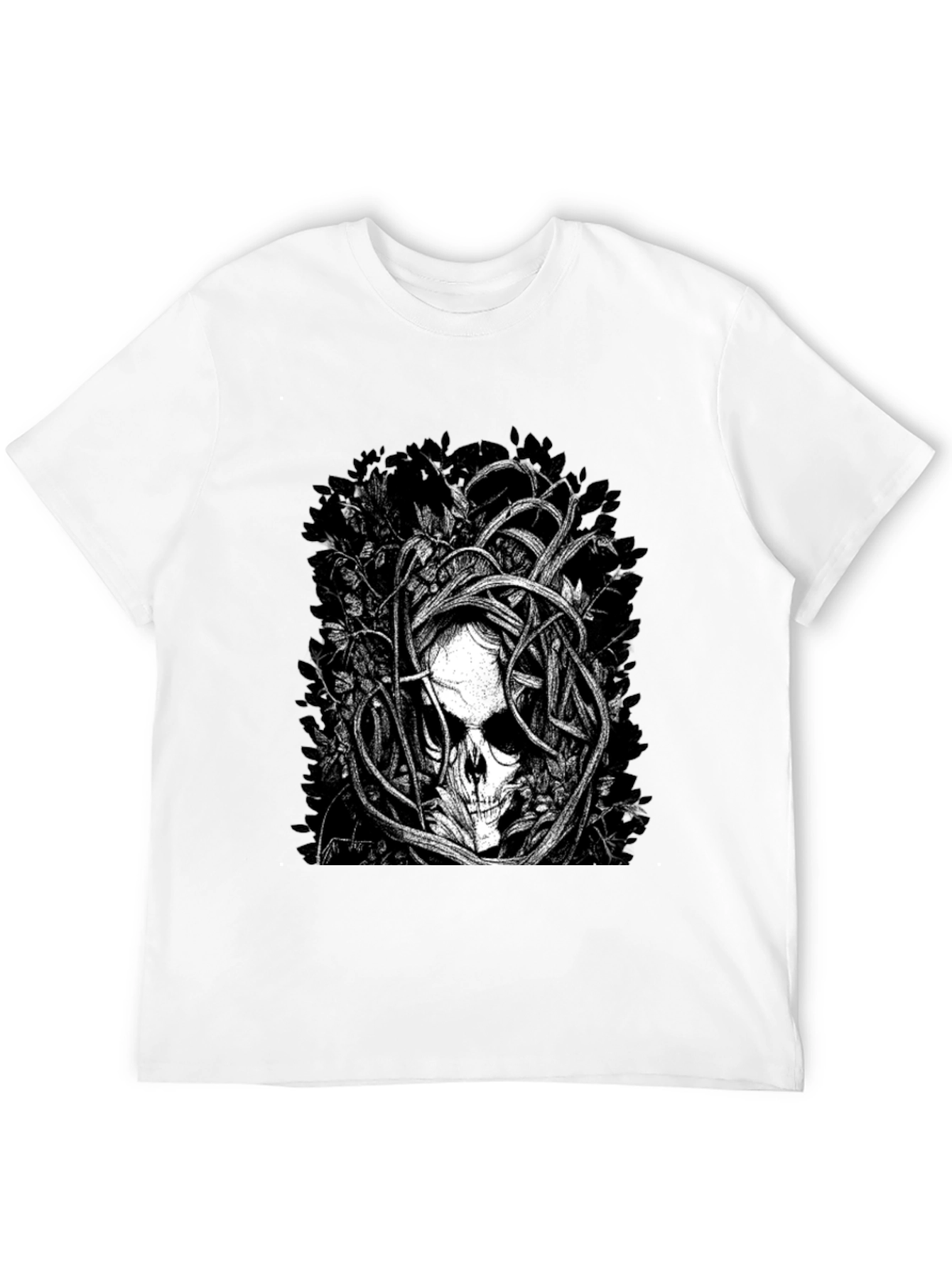 Skull & Vines Graphic Tee - Black