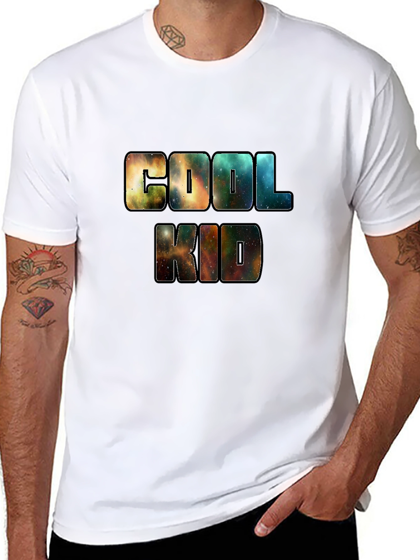 Cool Kid Galaxy Print Black T-Shirt