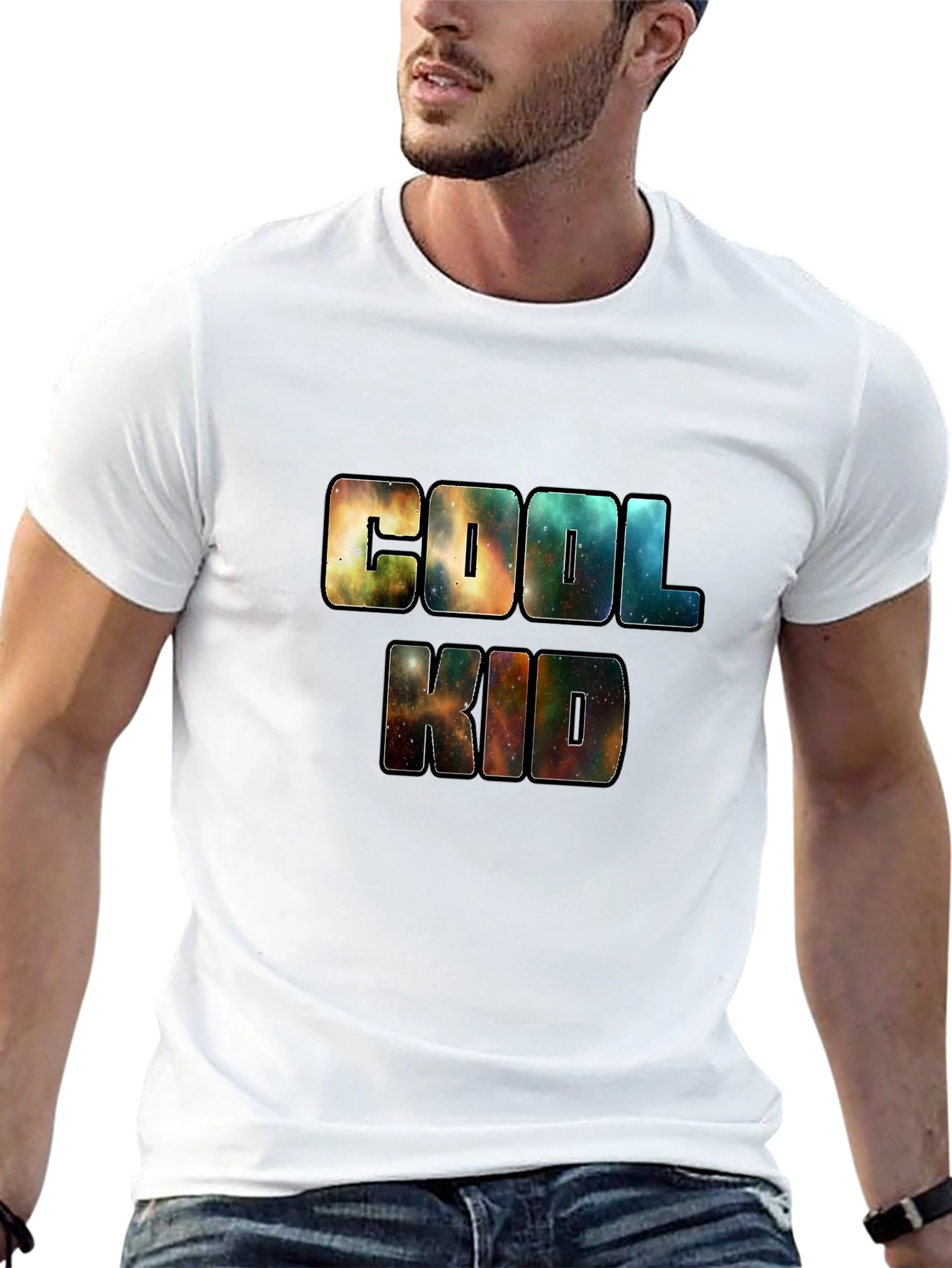 Cool Kid Galaxy Print Black T-Shirt