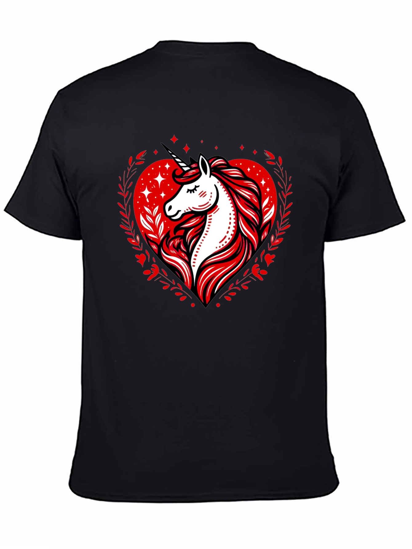 Unicorn Heart Graphic Tee - Black