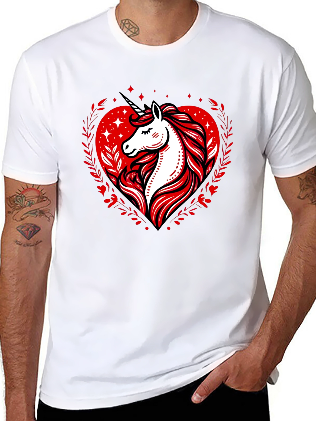 Unicorn Heart Graphic Tee - Black