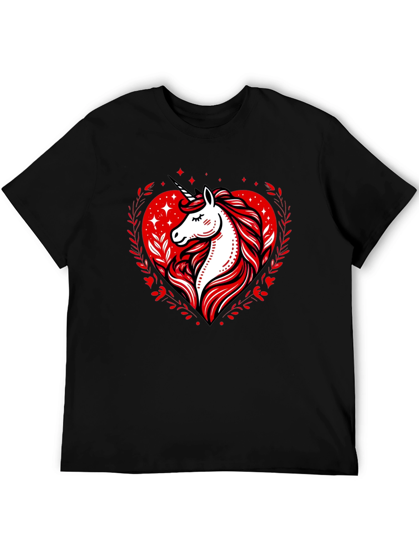 Unicorn Heart Graphic Tee - Black