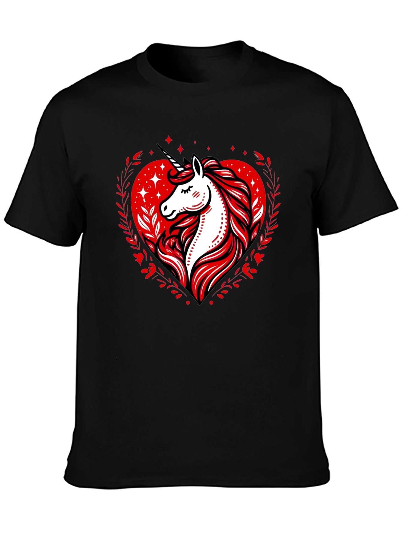 Unicorn Heart Graphic Tee - Black
