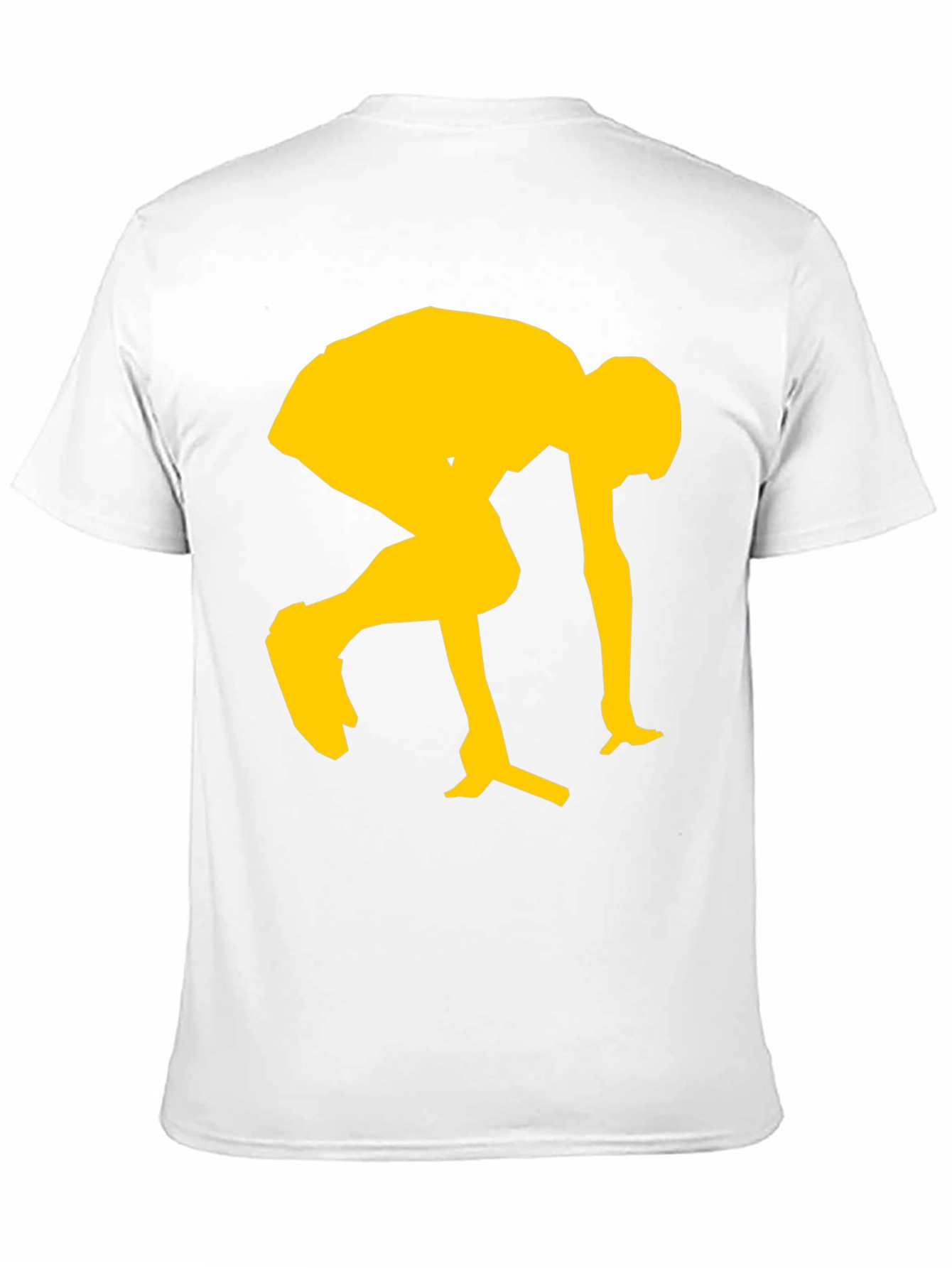 Modern Black Tee with Yellow Sprinting Graphic