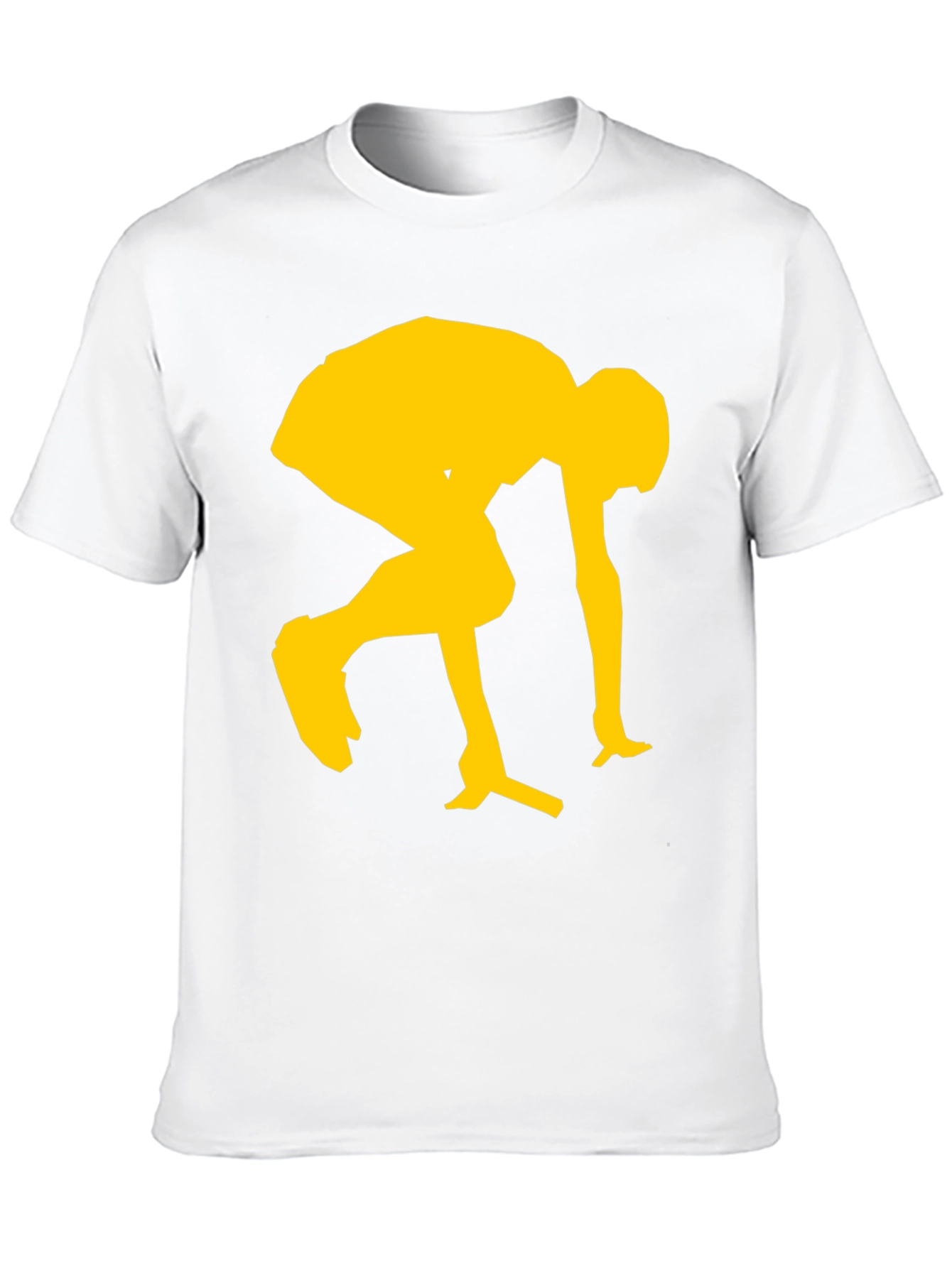 Modern Black Tee with Yellow Sprinting Graphic