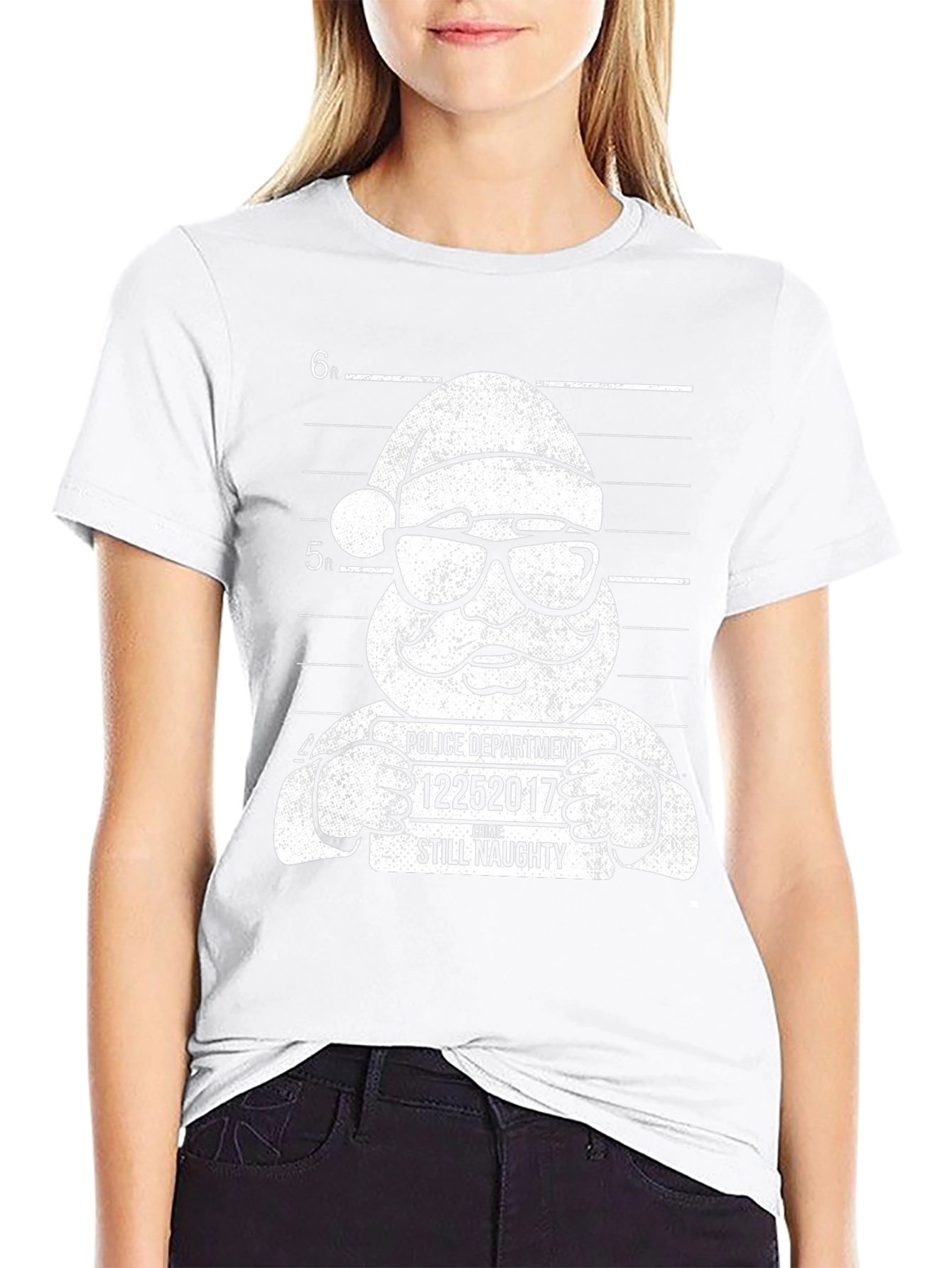 Naughty Santa Mugshot T-Shirt - Holiday Humor