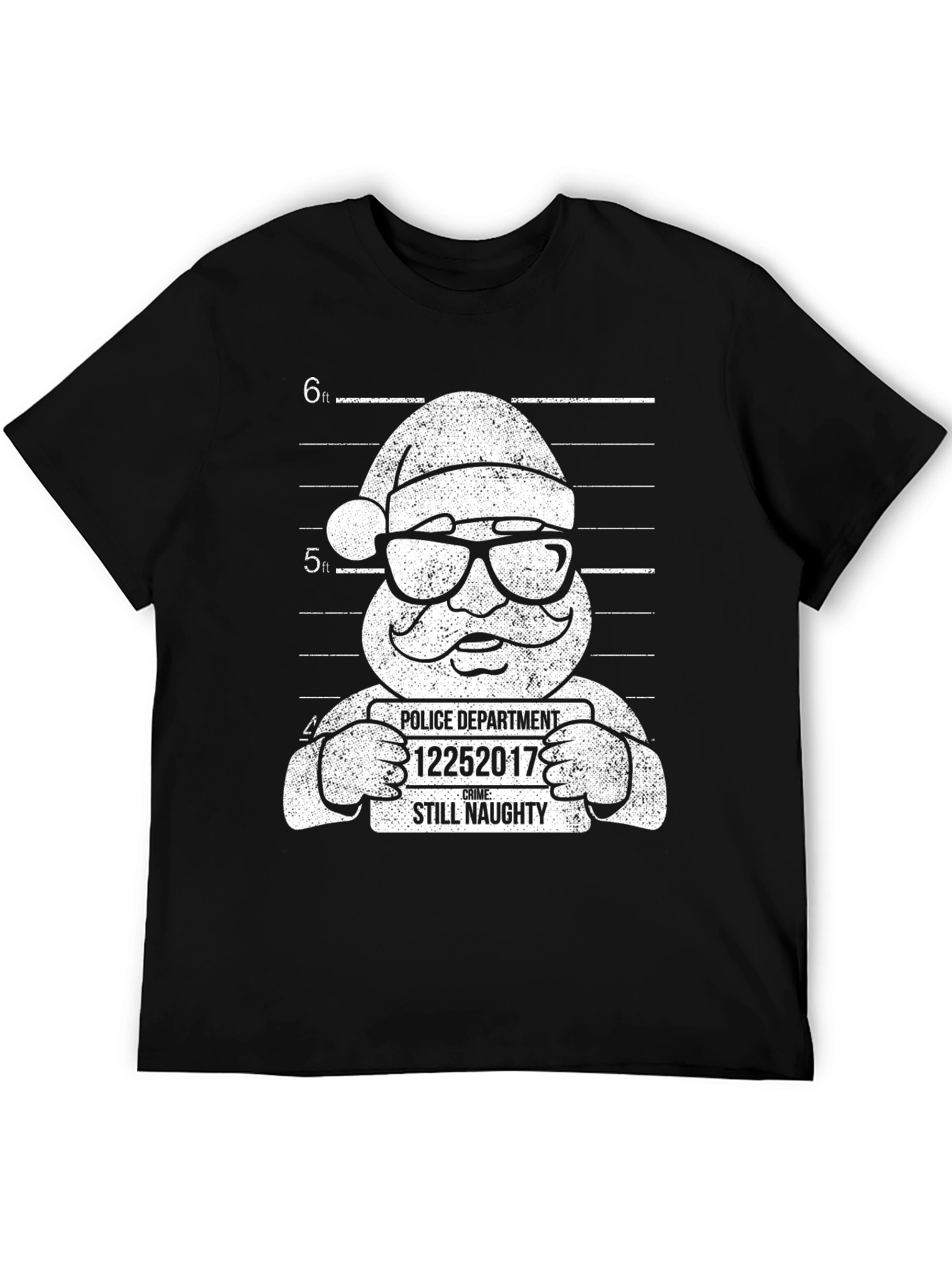 Naughty Santa Mugshot T-Shirt - Holiday Humor
