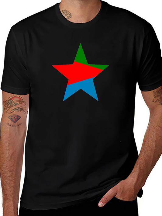 Colorful Star Graphic Black Tee