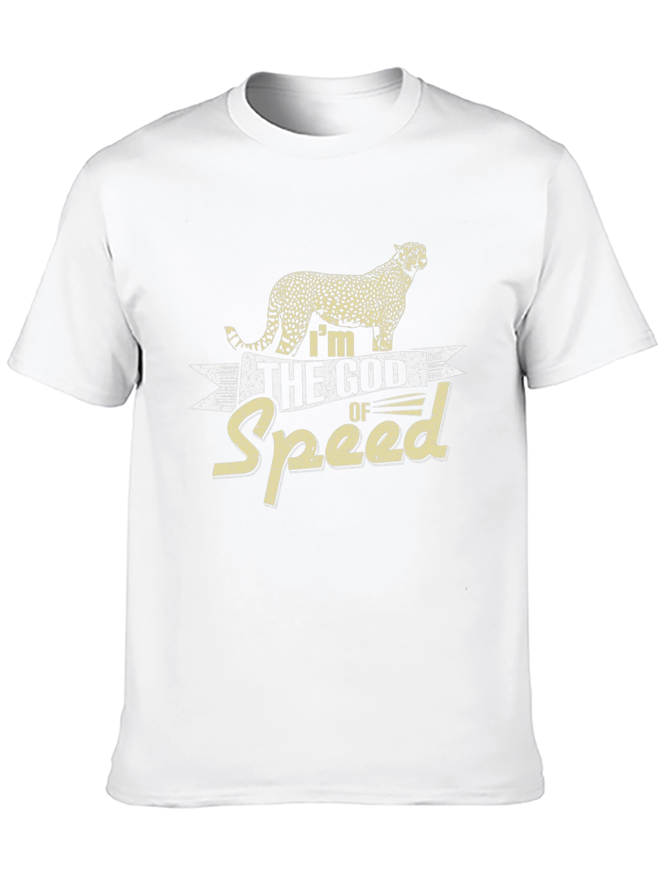 Im the God of Speed Cheetah Graphic Black T-Shirt