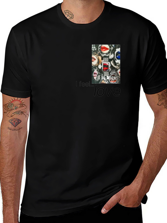 I feel...love Mens Black Graphic Tee