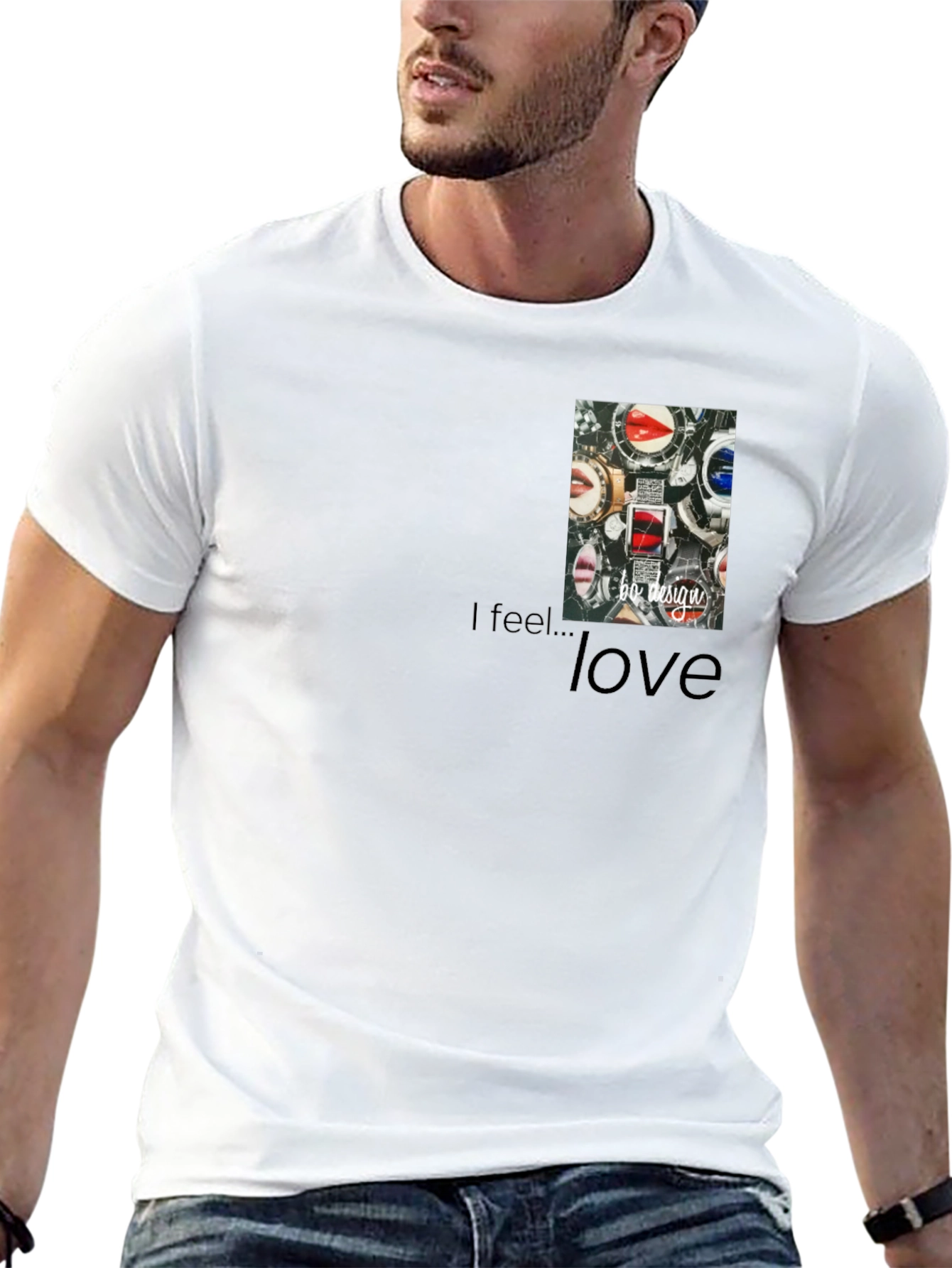 I feel...love Mens Black Graphic Tee
