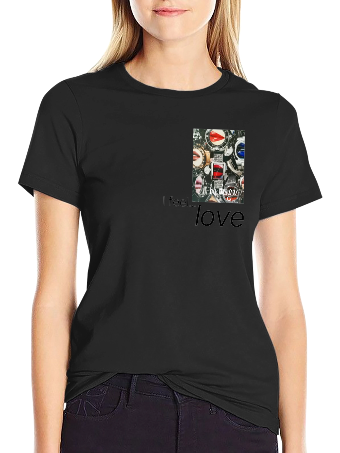 I feel...love Mens Black Graphic Tee