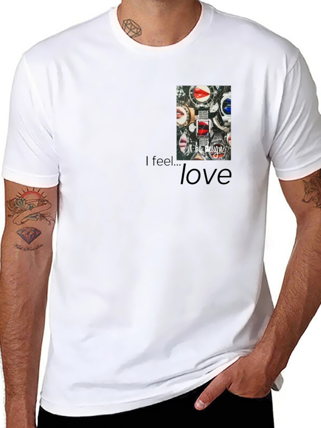 I feel...love Mens Black Graphic Tee