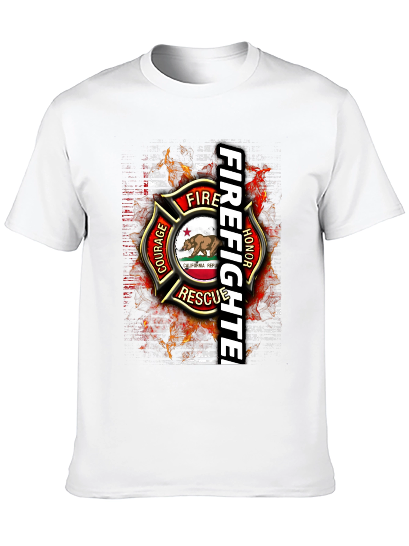 Firefighter California Republic Graphic Tee
