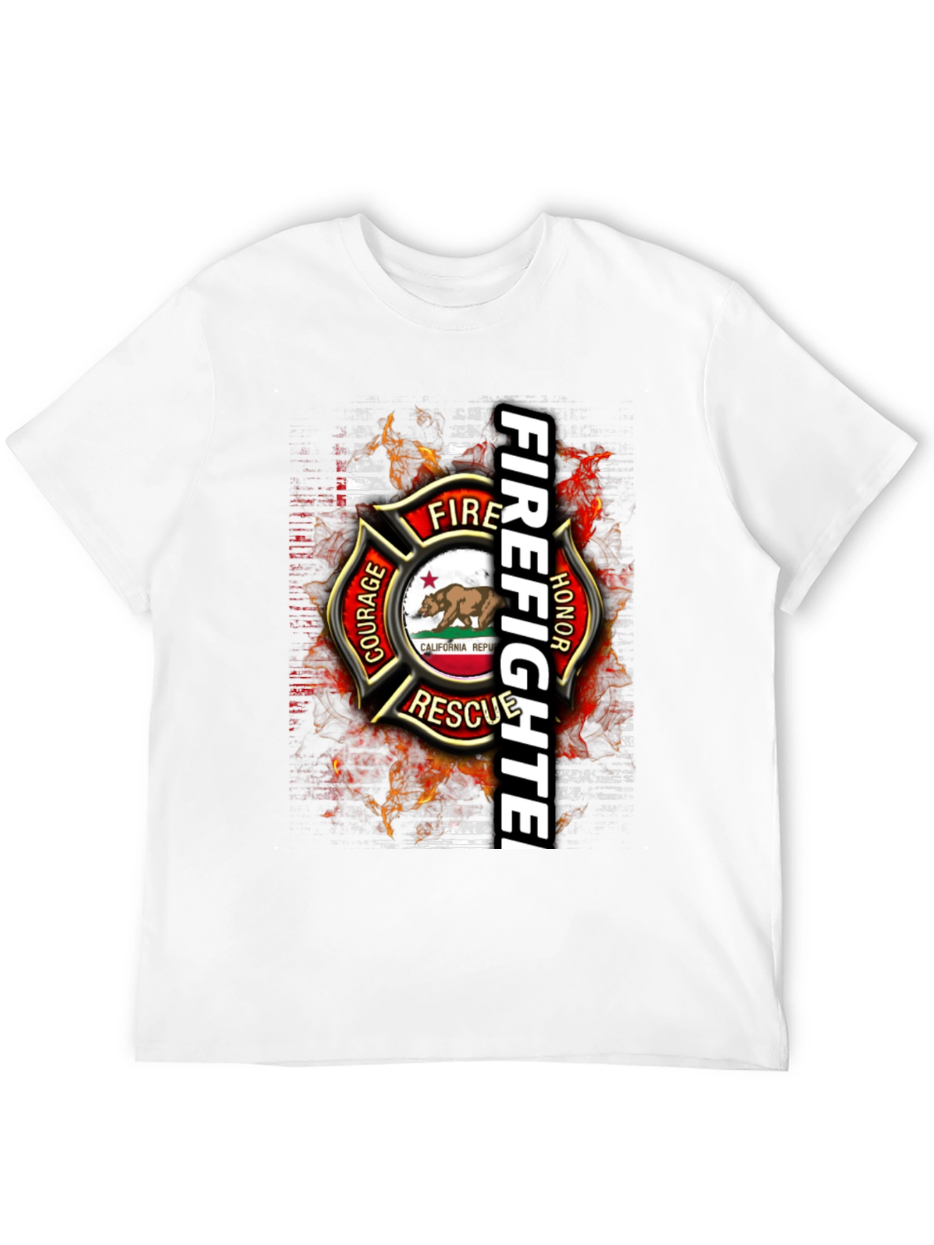 Firefighter California Republic Graphic Tee