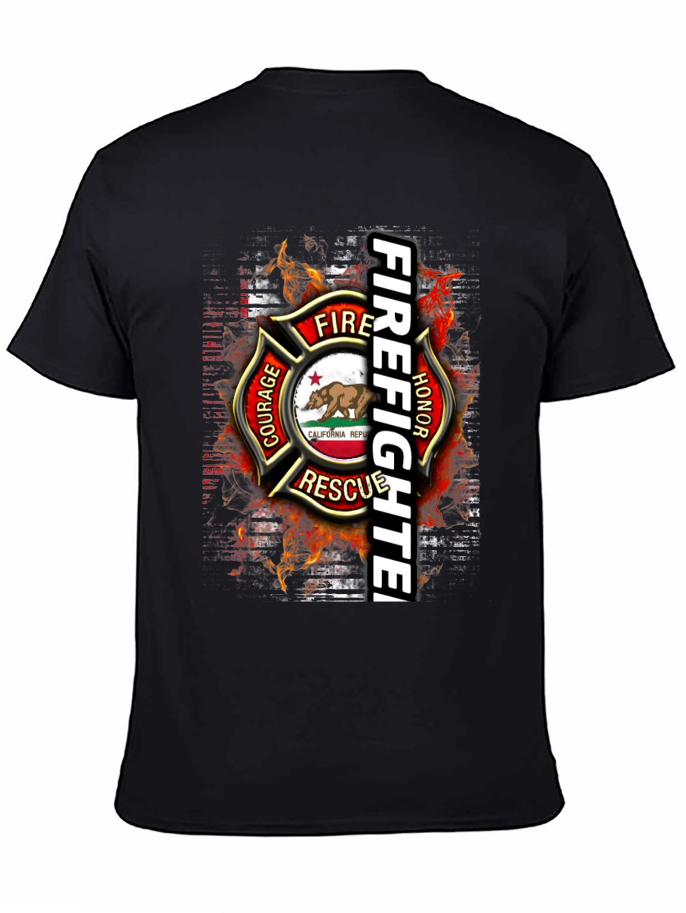 Firefighter California Republic Graphic Tee