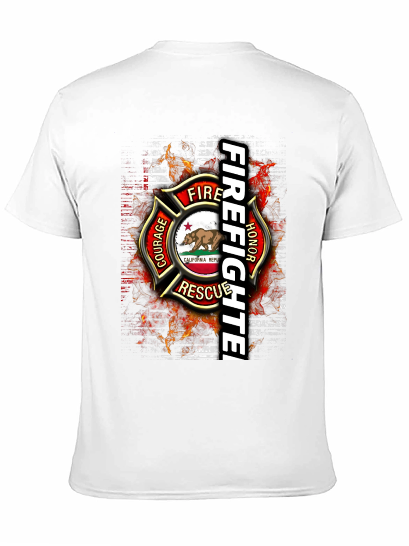 Firefighter California Republic Graphic Tee