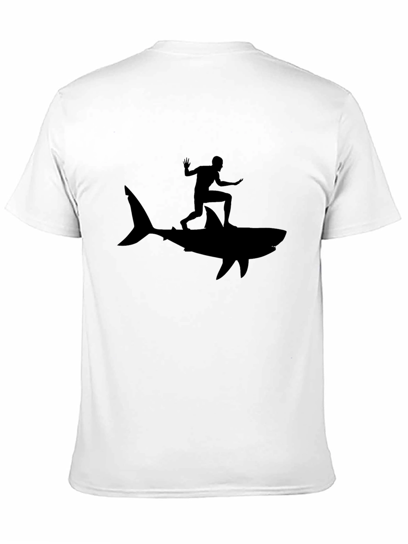 Shark Surfer Black T-Shirt - Ride the Wave!