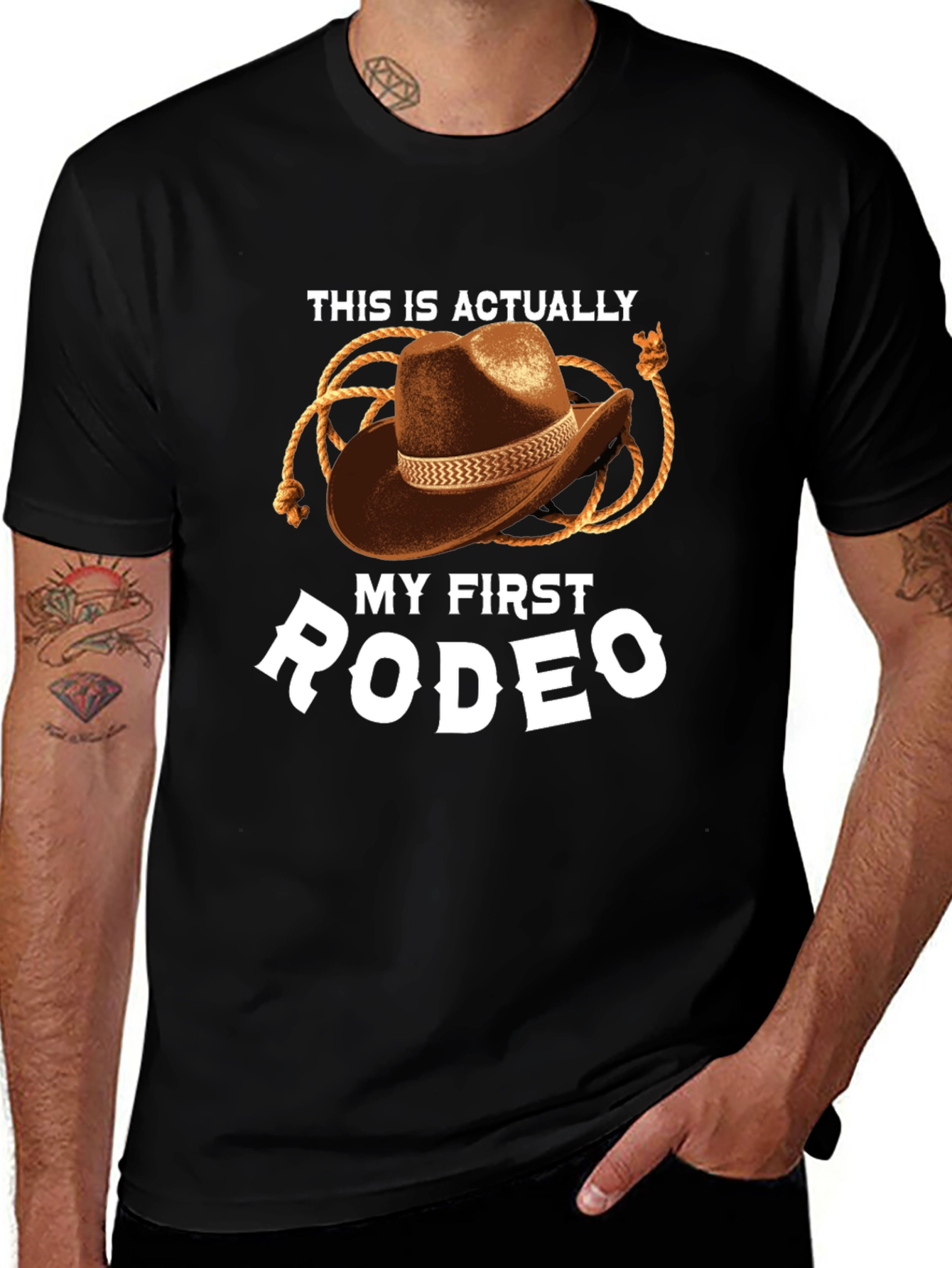 My First Rodeo Graphic Tee - Cowboy Hat Design
