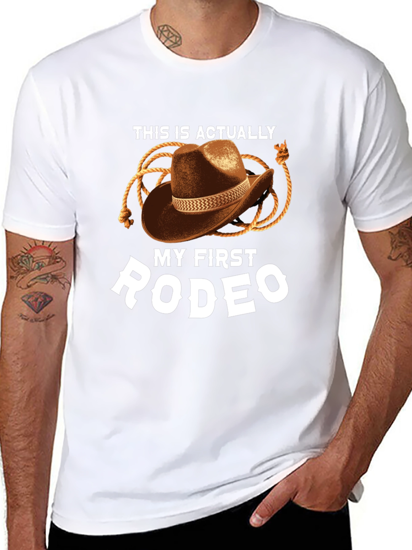 My First Rodeo Graphic Tee - Cowboy Hat Design