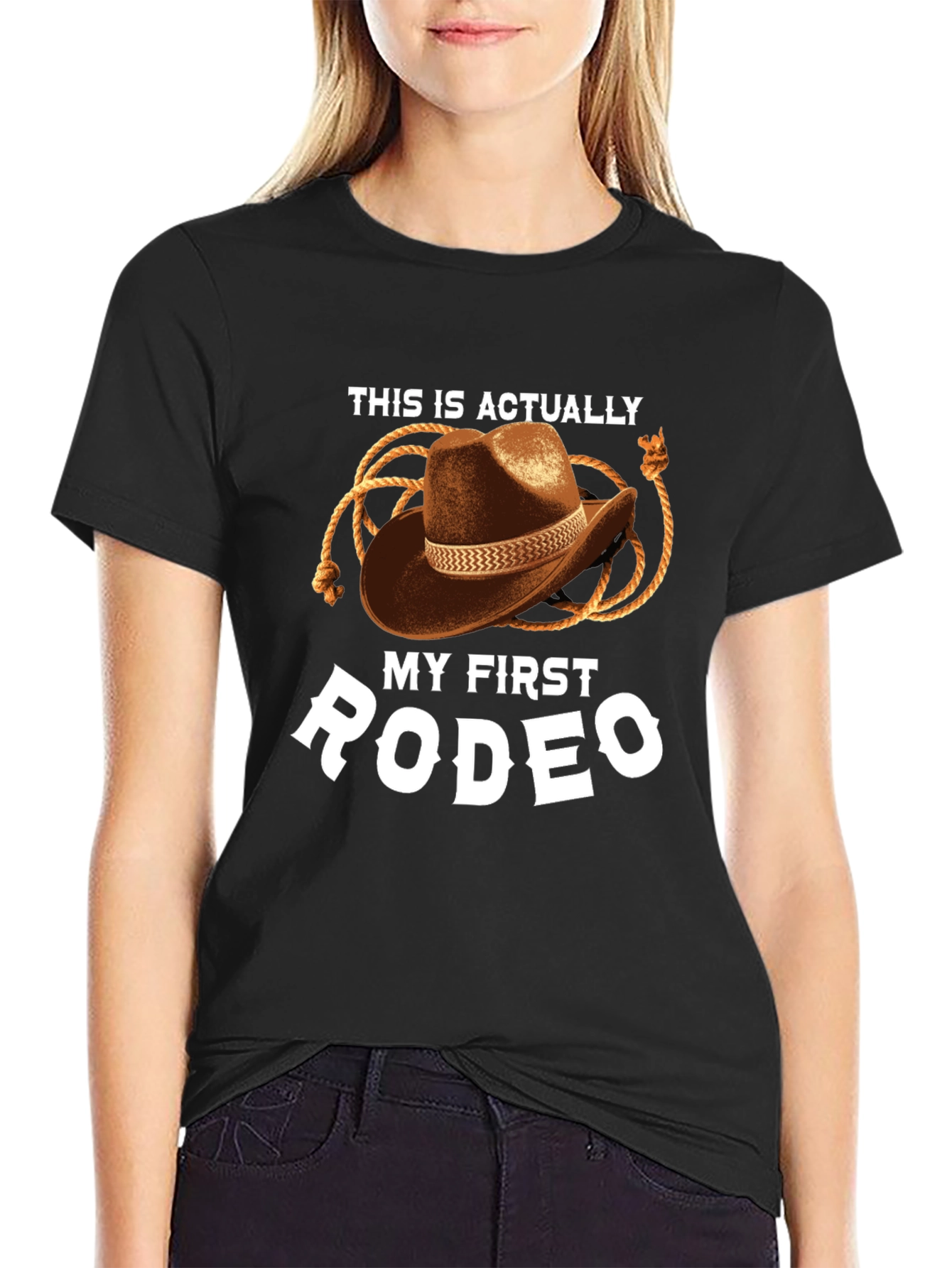 My First Rodeo Graphic Tee - Cowboy Hat Design