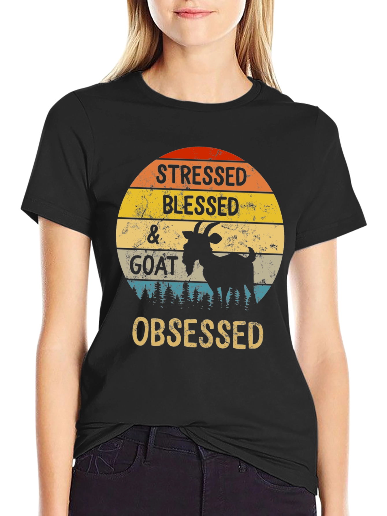 Stressed Blessed & Goat Obsessed T-Shirt