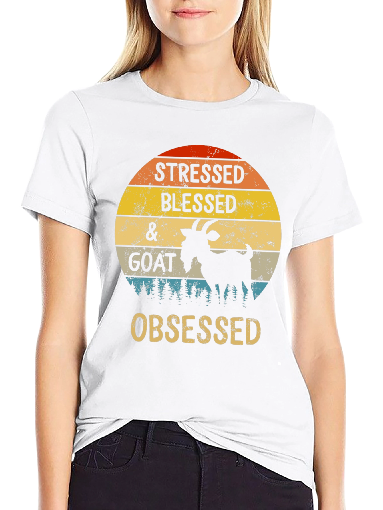 Stressed Blessed & Goat Obsessed T-Shirt
