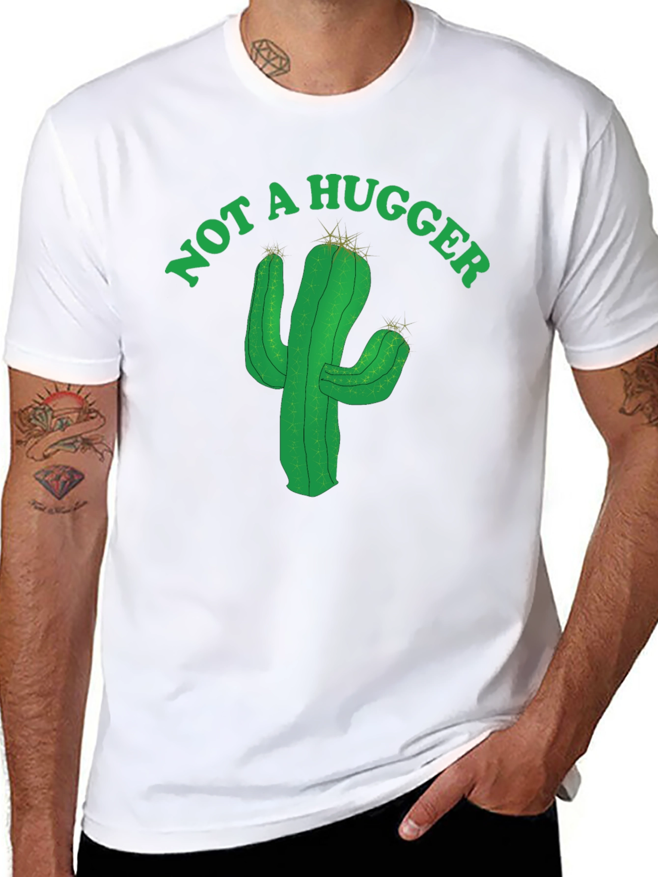 Not A Hugger Cactus Graphic Tee