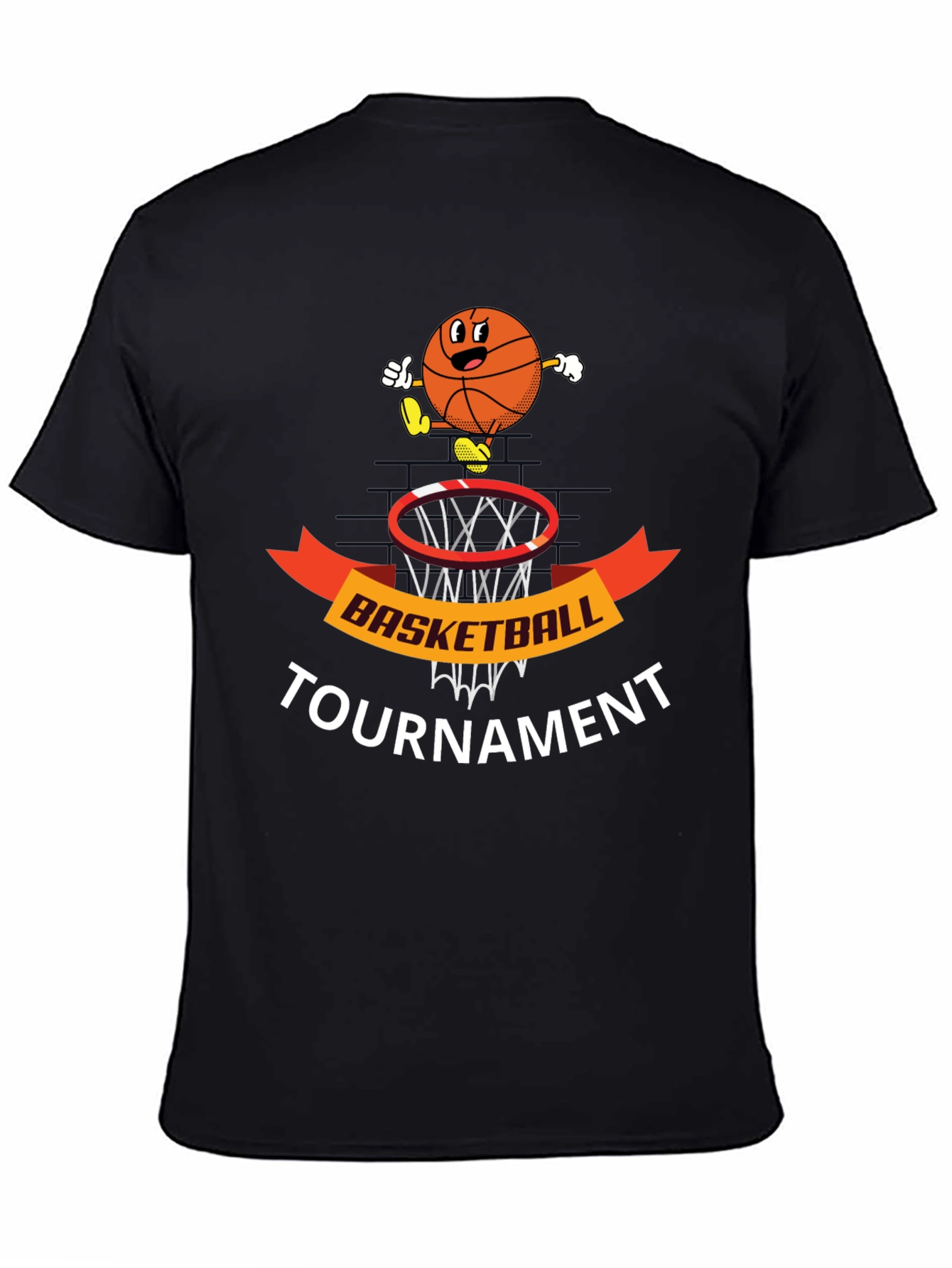 Basketball Tournament Black T-Shirt Graphic Tee