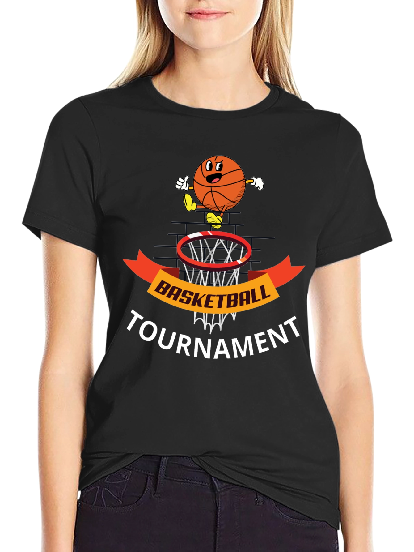 Basketball Tournament Black T-Shirt Graphic Tee