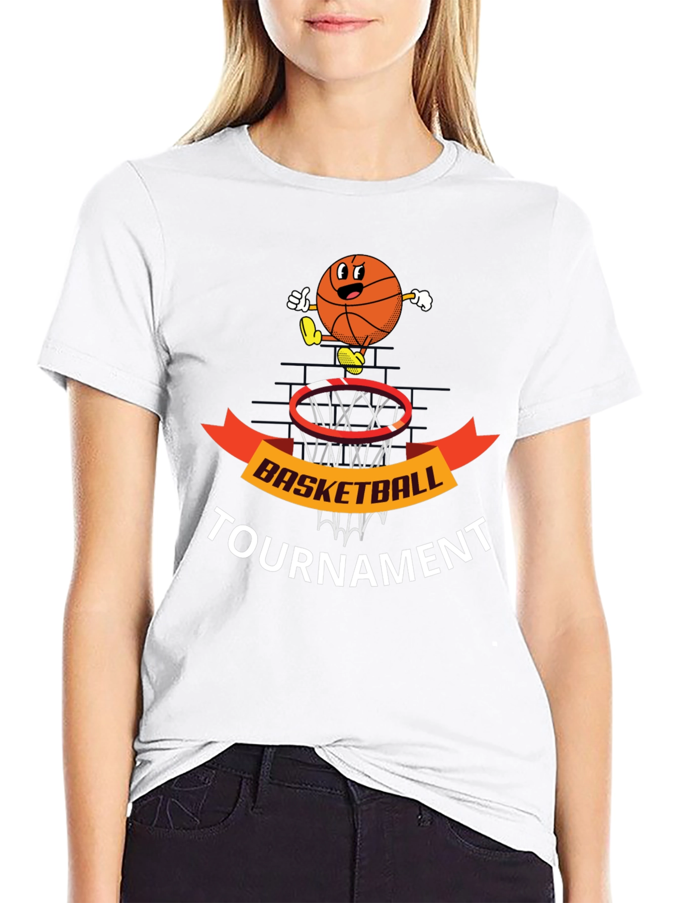 Basketball Tournament Black T-Shirt Graphic Tee