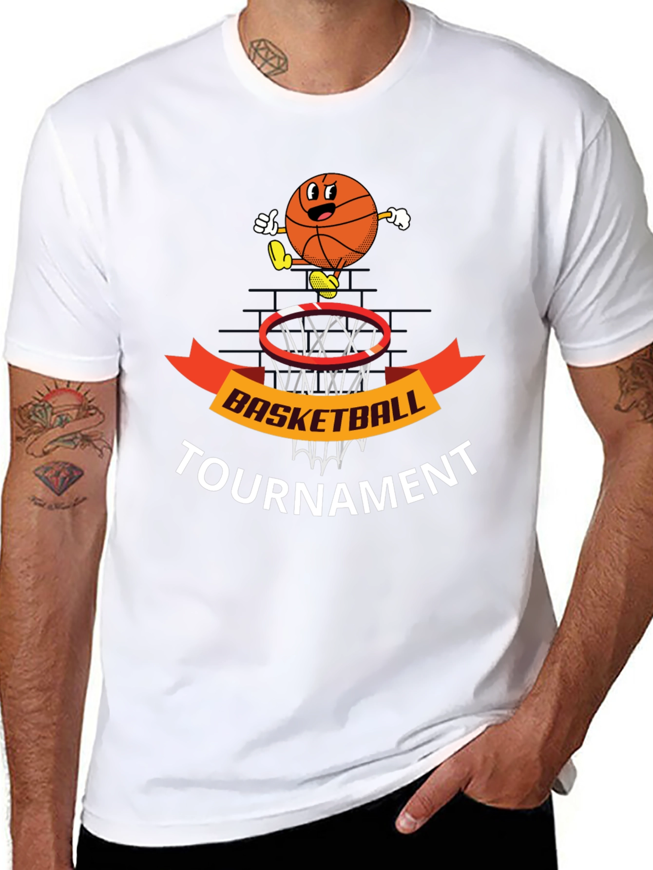 Basketball Tournament Black T-Shirt Graphic Tee