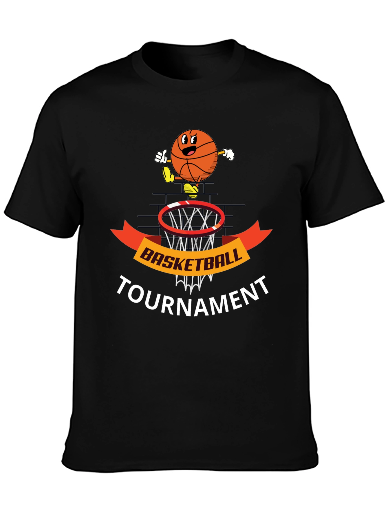 Basketball Tournament Black T-Shirt Graphic Tee