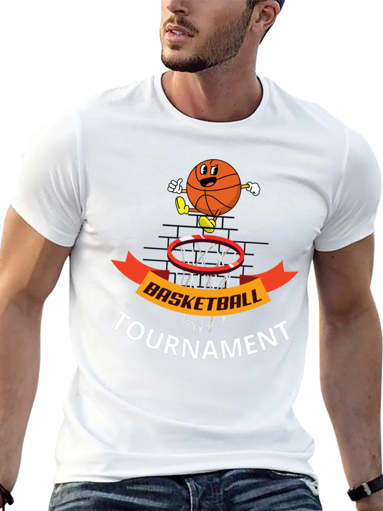 Basketball Tournament Black T-Shirt Graphic Tee