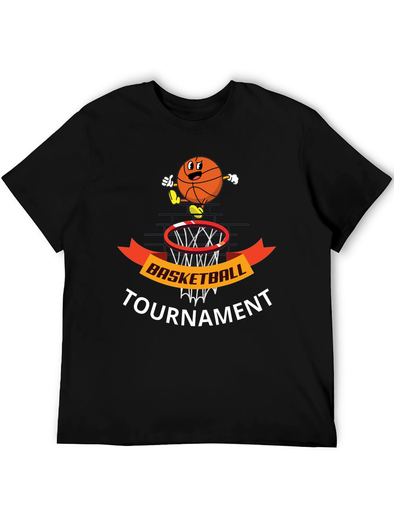 Basketball Tournament Black T-Shirt Graphic Tee