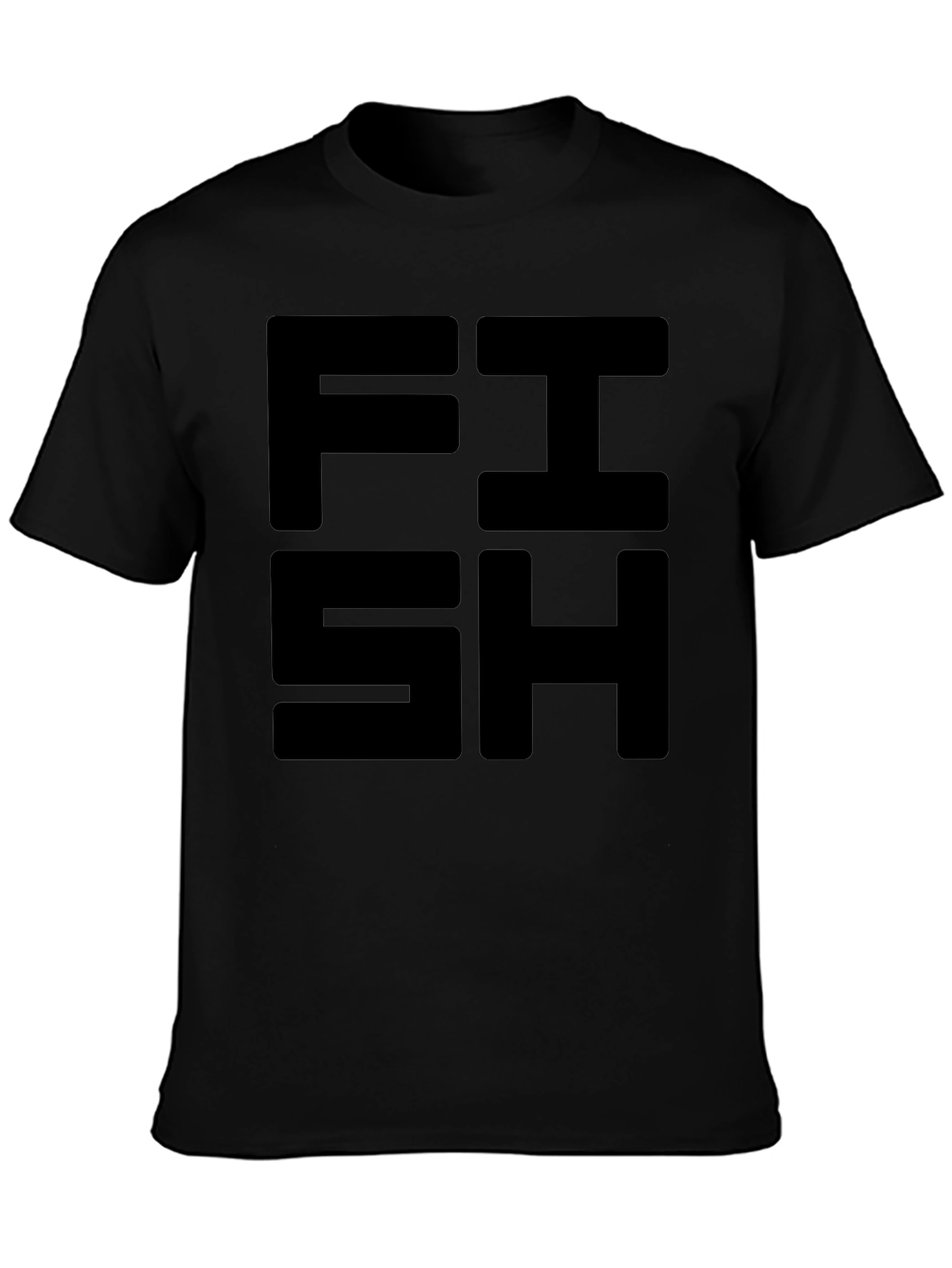 FISH Graphic Tee - Bold Black Cotton T-Shirt