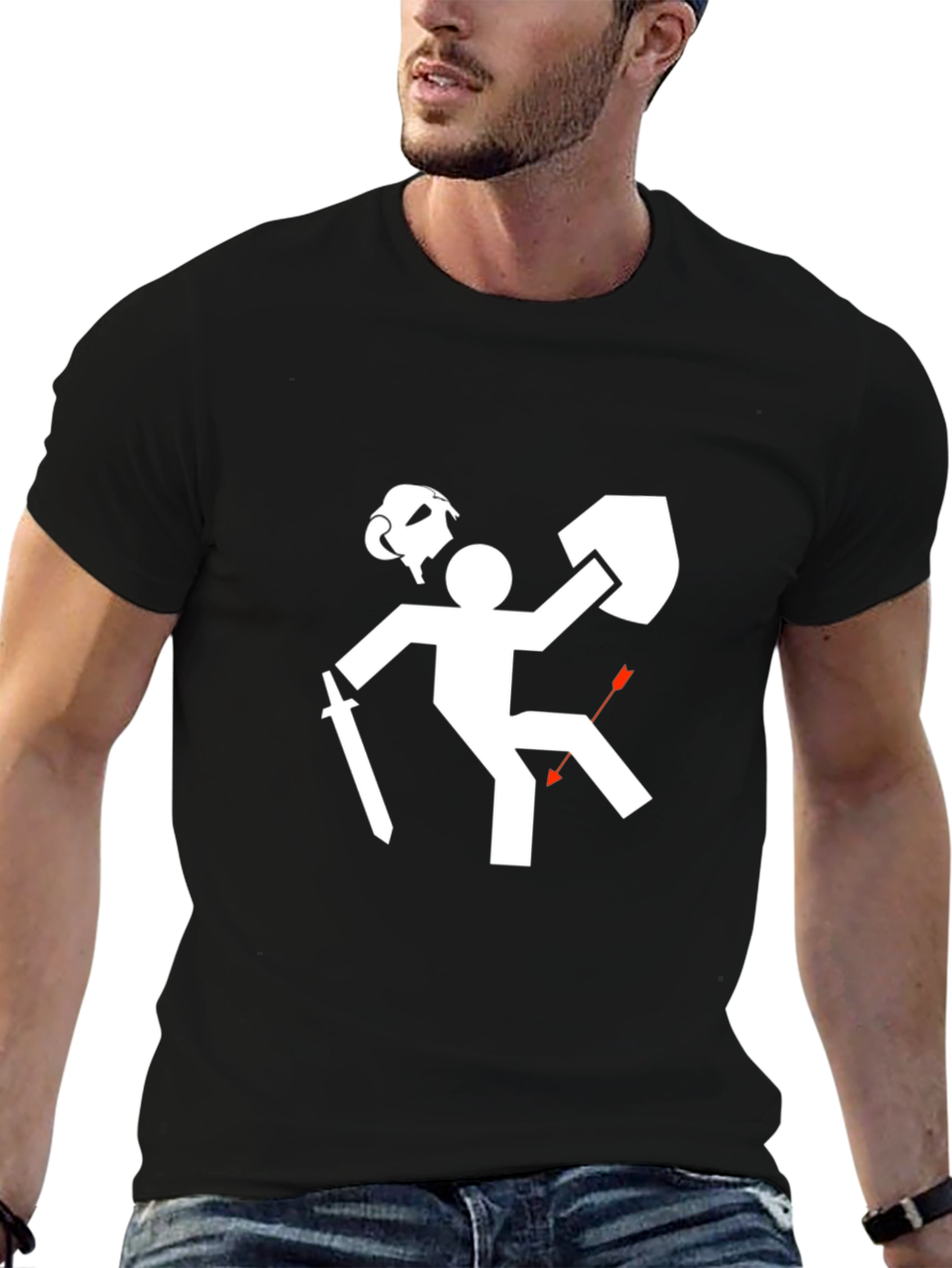 Humorous Stick Figure T-Shirt - Gaming Fail Tee