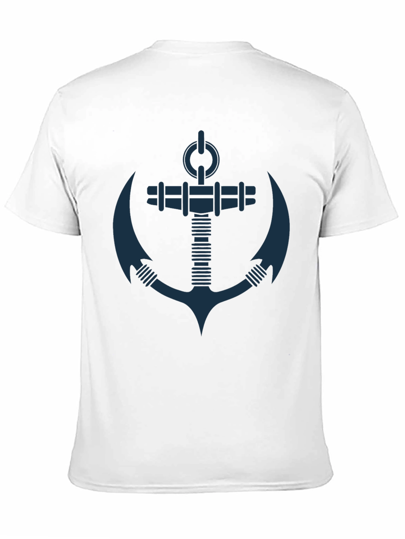 Nautical Anchor Graphic Tee - Black Cotton T-Shirt