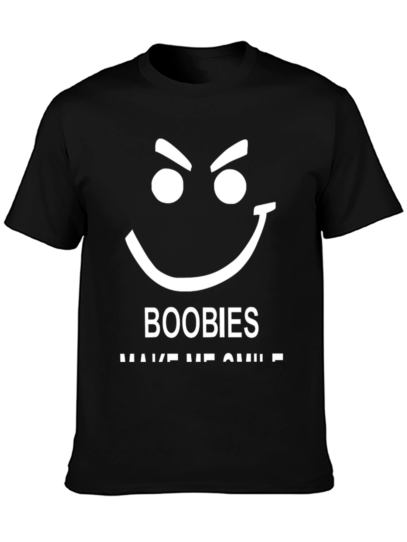 Funny Boobies Make Me Smile Black T-Shirt