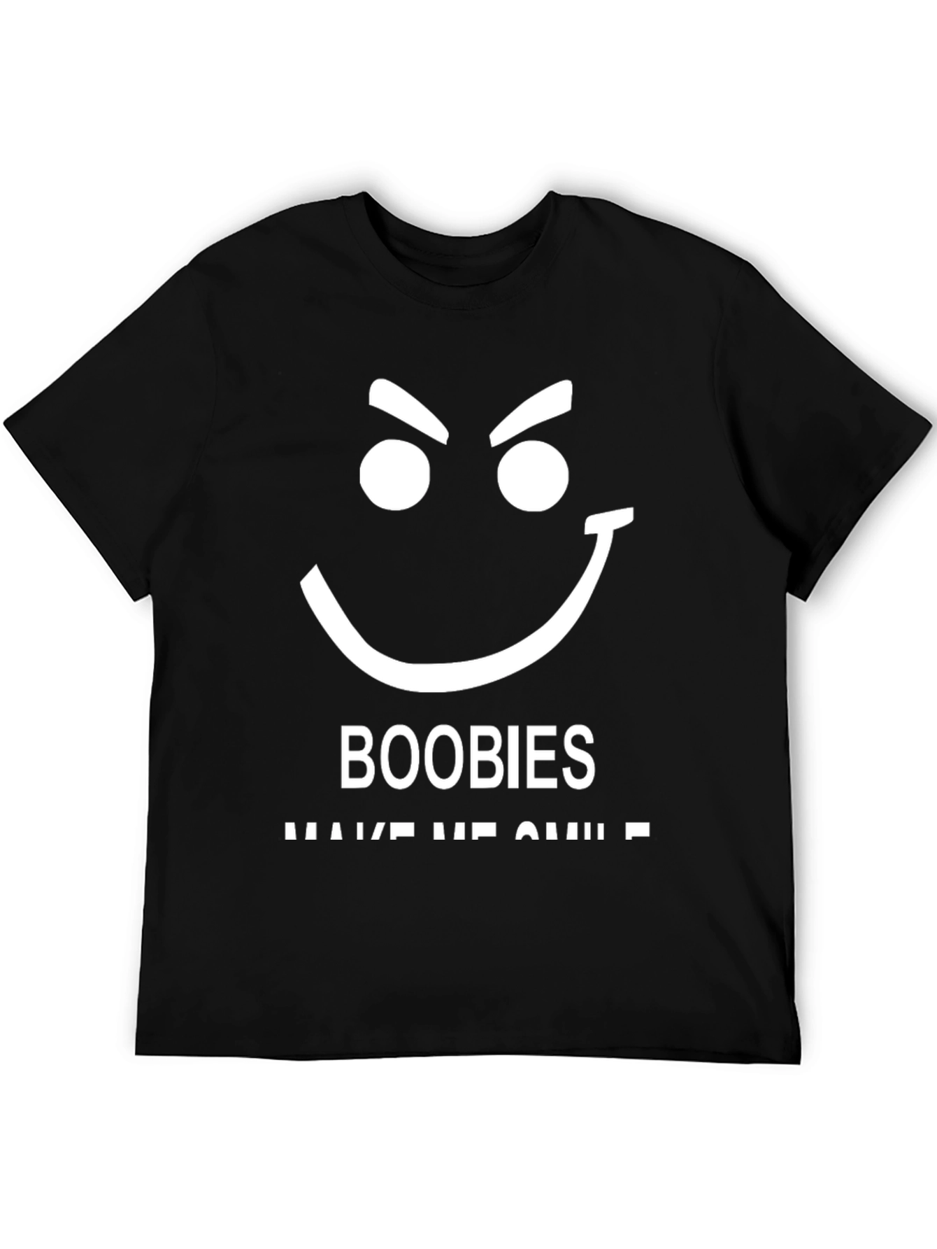 Funny Boobies Make Me Smile Black T-Shirt