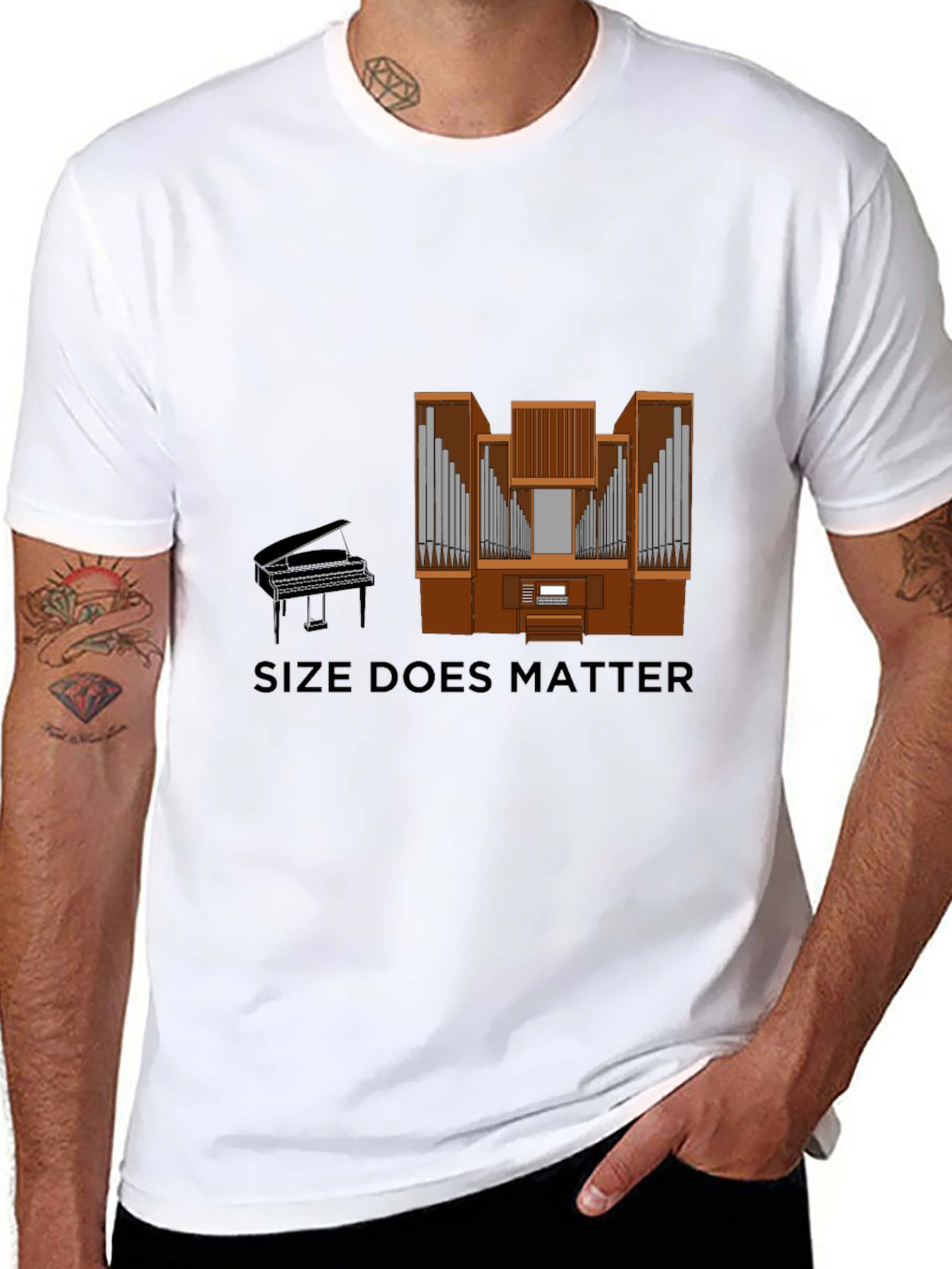 Size Does Matter Piano Organ T-Shirt