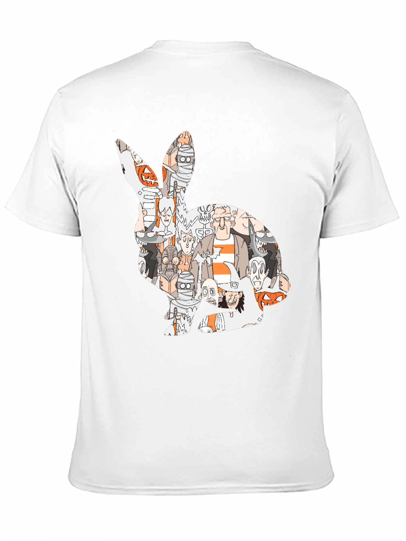 Spooky Bunny Graphic T-Shirt - Halloween Character Print