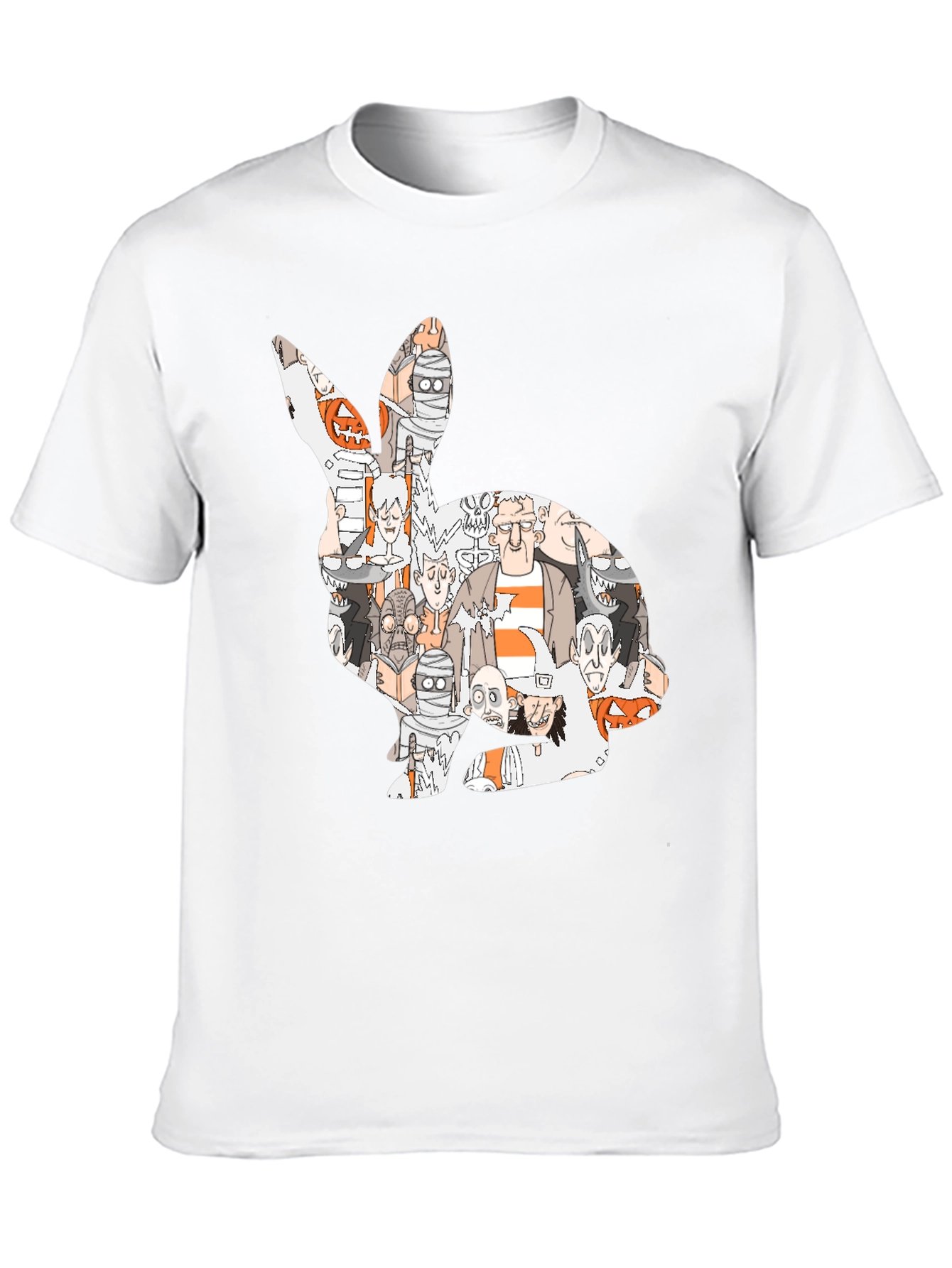 Spooky Bunny Graphic T-Shirt - Halloween Character Print