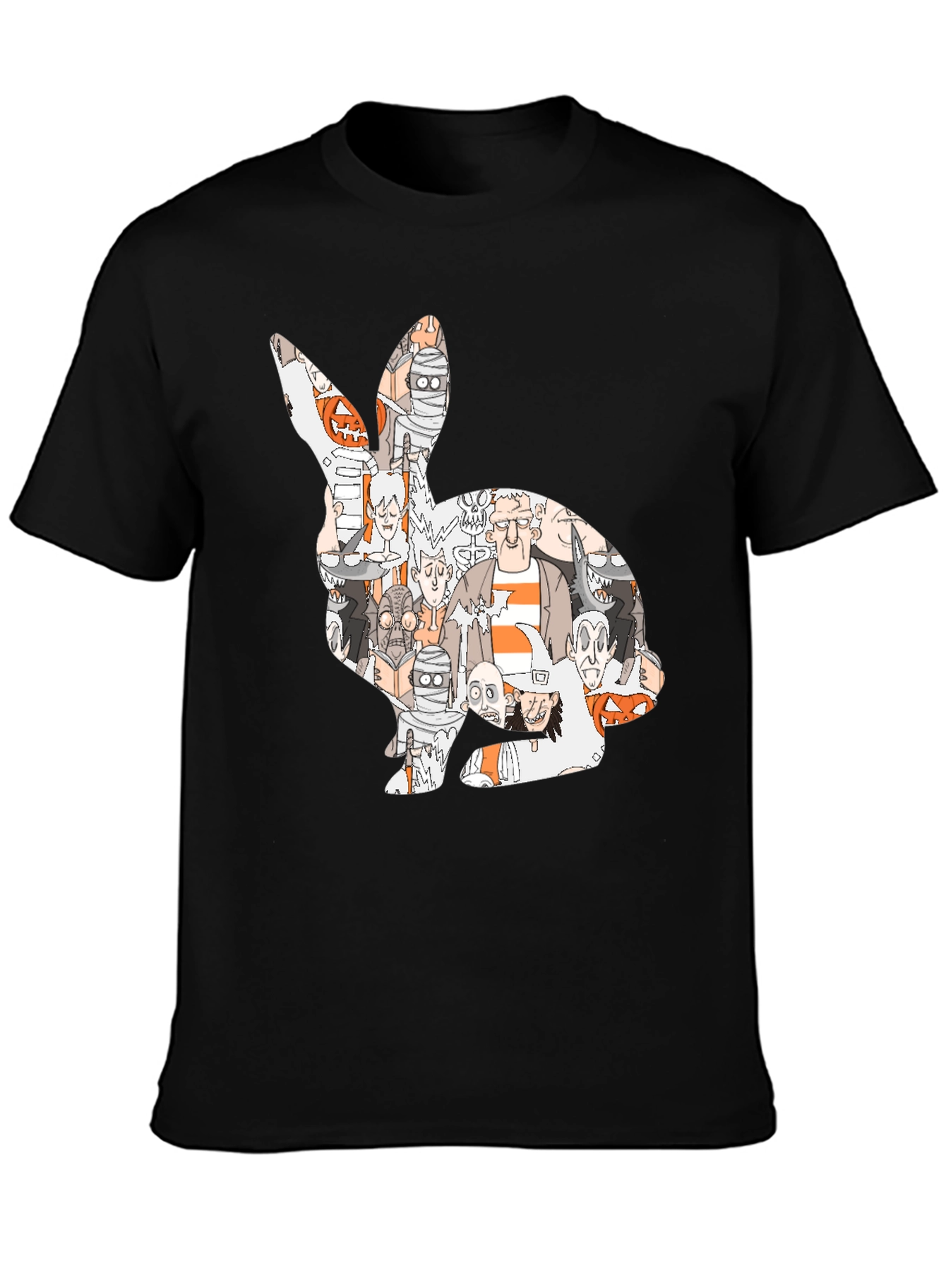 Spooky Bunny Graphic T-Shirt - Halloween Character Print