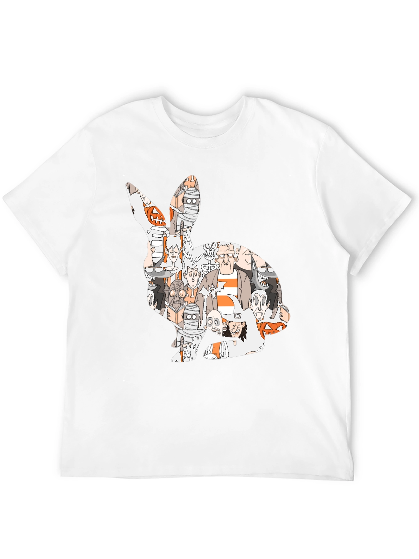 Spooky Bunny Graphic T-Shirt - Halloween Character Print